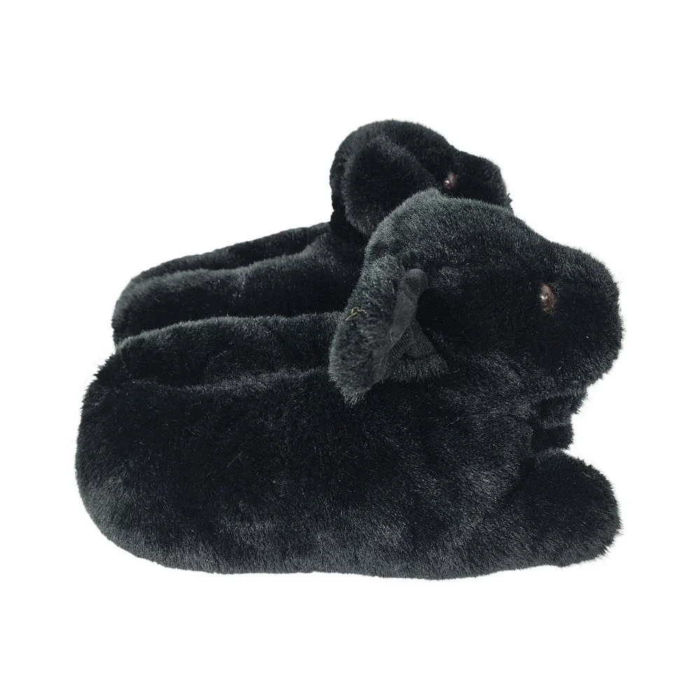 Black Lab Puppy‎ Dog Slippers Cozy Plush Warm Lounge Wear Size Medium 7-8